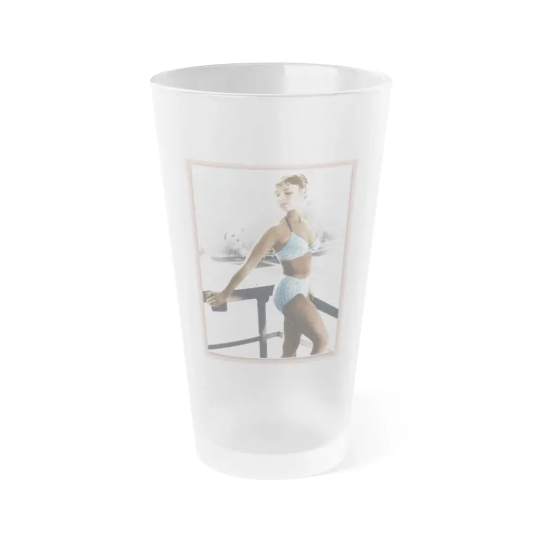 Yvonne Craig #02 (Vintage Female Icon) Frosted Pint Glass 16oz 16oz Frosted - Go Mug Yourself