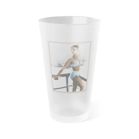 Yvonne Craig #02 (Vintage Female Icon) Frosted Pint Glass 16oz 16oz Frosted - Go Mug Yourself