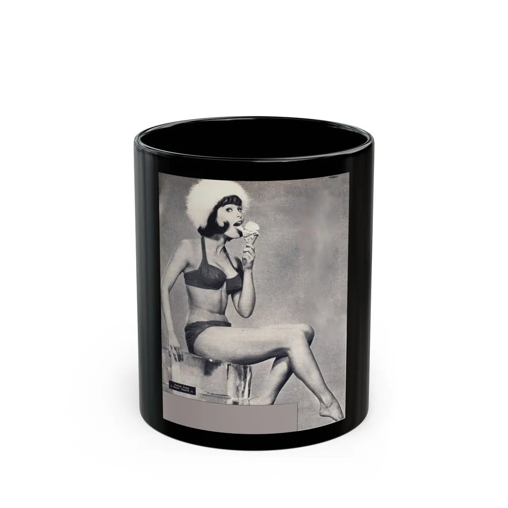 Yvonne Craig #09 (Vintage Female Icon) Black Coffee Mug-11oz-Go Mug Yourself