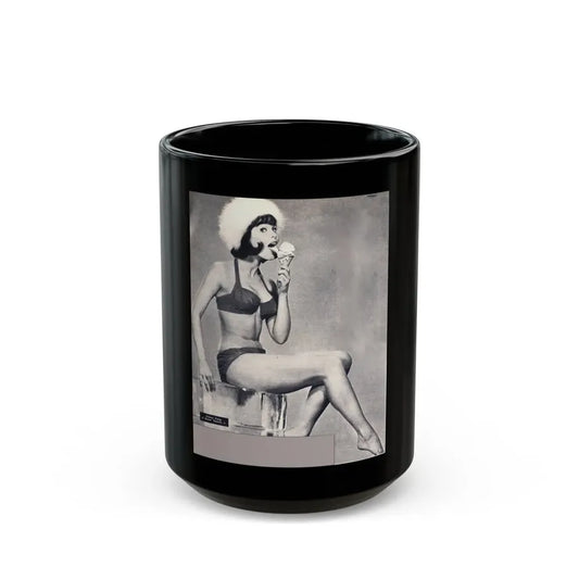 Yvonne Craig #09 (Vintage Female Icon) Black Coffee Mug 15oz - Go Mug Yourself