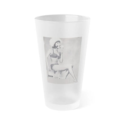 Yvonne Craig #09 (Vintage Female Icon) Frosted Pint Glass 16oz-16oz-Frosted-Go Mug Yourself