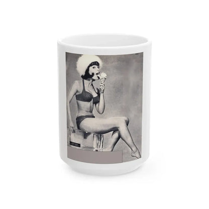Yvonne Craig #09 (Vintage Female Icon) White Coffee Mug 15oz - Go Mug Yourself