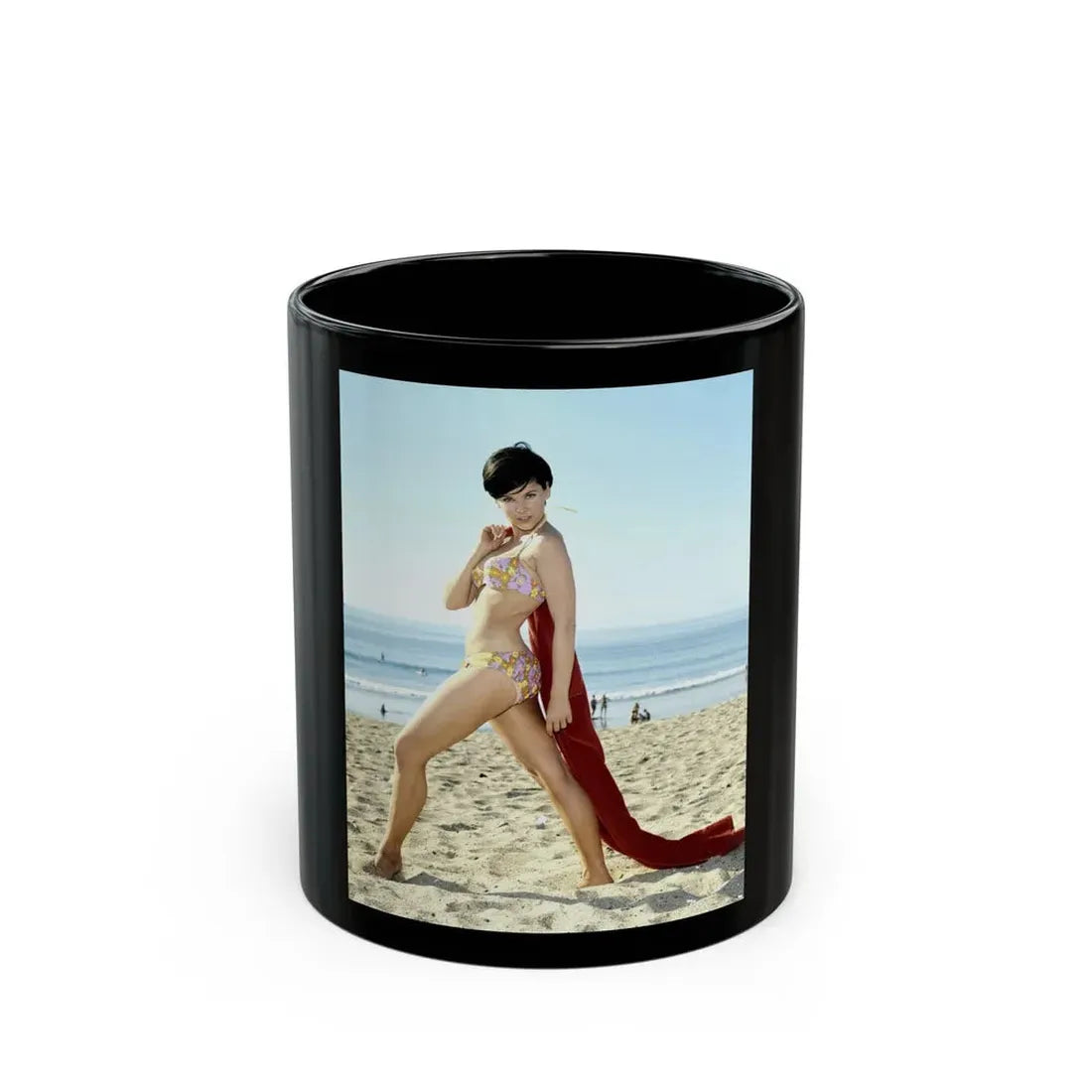 Yvonne Craig #100 (Vintage Female Icon) Black Coffee Mug 11oz - Go Mug Yourself