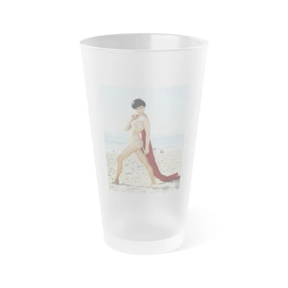 Yvonne Craig #100 (Vintage Female Icon) Frosted Pint Glass 16oz-16oz-Frosted-Go Mug Yourself