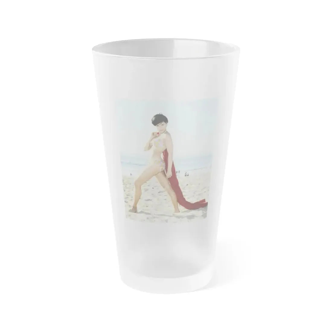 Yvonne Craig #100 (Vintage Female Icon) Frosted Pint Glass 16oz 16oz Frosted - Go Mug Yourself