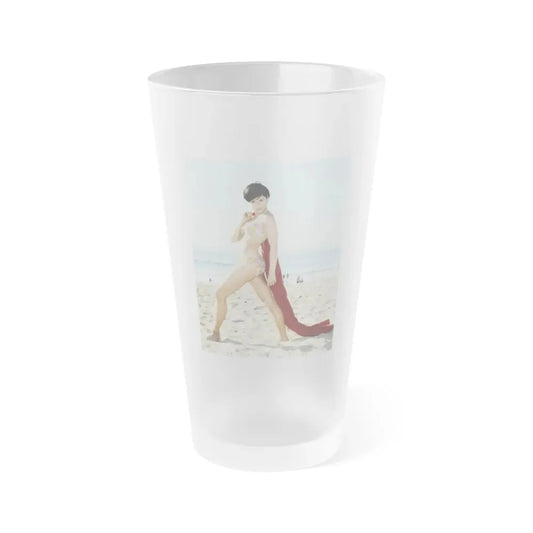Yvonne Craig #100 (Vintage Female Icon) Frosted Pint Glass 16oz 16oz Frosted - Go Mug Yourself