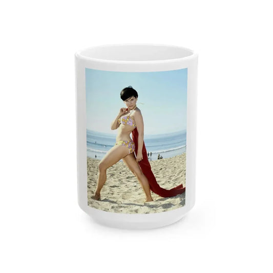 Yvonne Craig #100 (Vintage Female Icon) White Coffee Mug 15oz - Go Mug Yourself