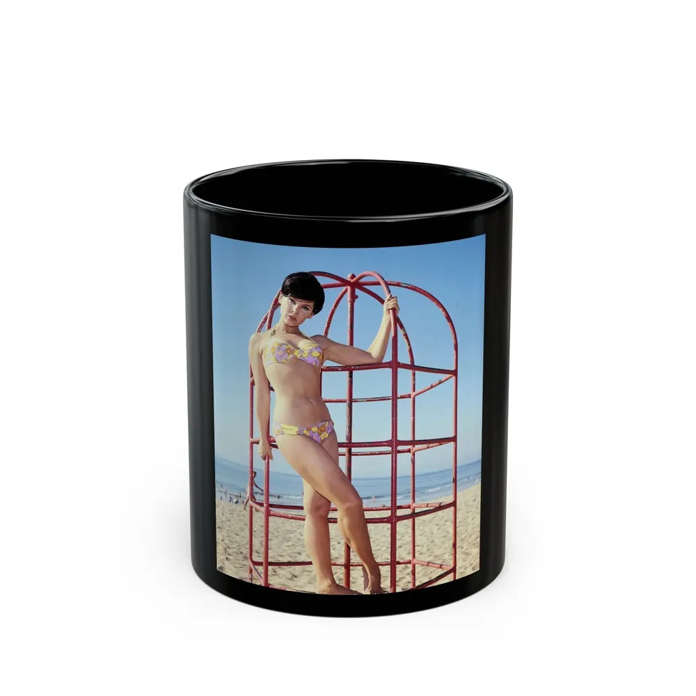 Yvonne Craig #110 (Vintage Female Icon) Black Coffee Mug-11oz-Go Mug Yourself