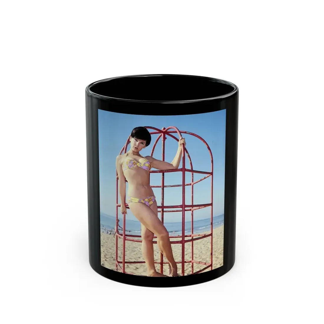 Yvonne Craig #110 (Vintage Female Icon) Black Coffee Mug 11oz - Go Mug Yourself