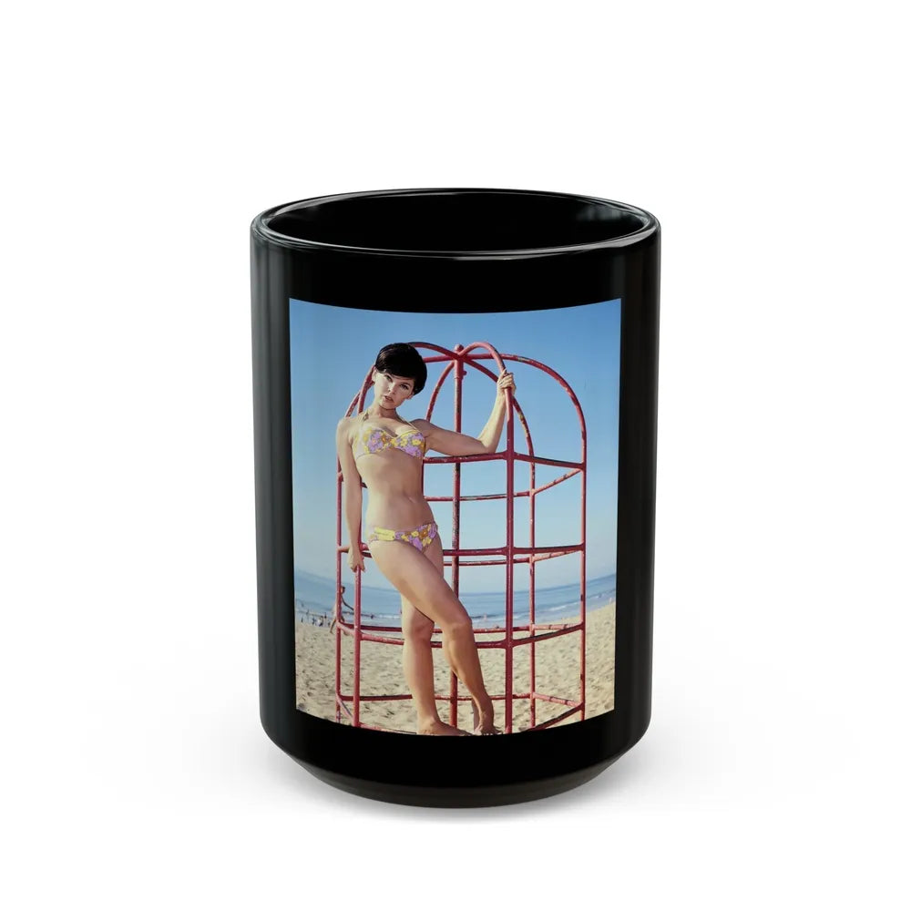 Yvonne Craig #110 (Vintage Female Icon) Black Coffee Mug-15oz-Go Mug Yourself