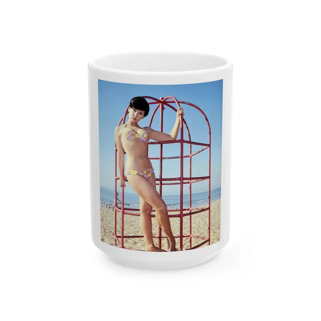 Yvonne Craig #110 (Vintage Female Icon) White Coffee Mug 15oz - Go Mug Yourself