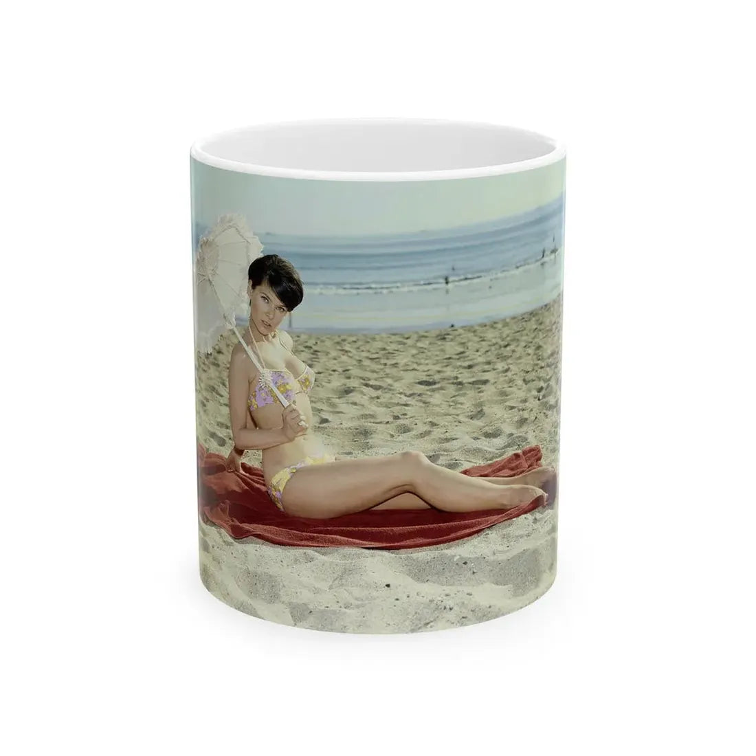 Yvonne Craig #112 (Vintage Female Icon) White Coffee Mug 11oz - Go Mug Yourself