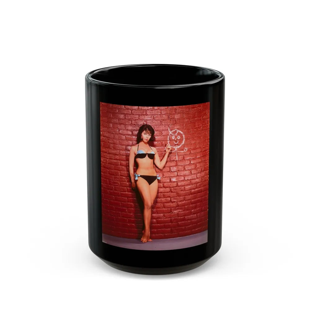 Yvonne Craig #116 (Vintage Female Icon) Black Coffee Mug-15oz-Go Mug Yourself