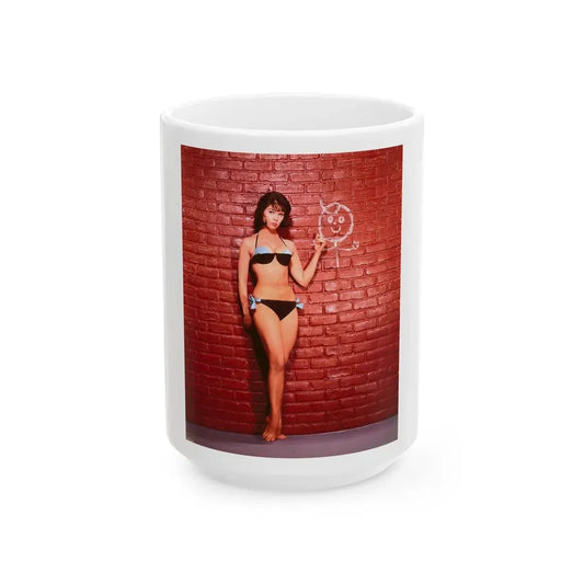 Yvonne Craig #116 (Vintage Female Icon) White Coffee Mug 15oz - Go Mug Yourself
