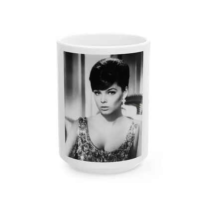 Yvonne Craig #119 (Vintage Female Icon) White Coffee Mug 15oz - Go Mug Yourself