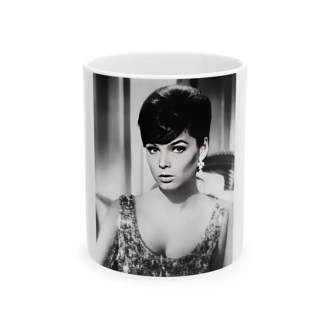 Yvonne Craig #1191 (Vintage Female Icon) White Coffee Mug 11oz - Go Mug Yourself