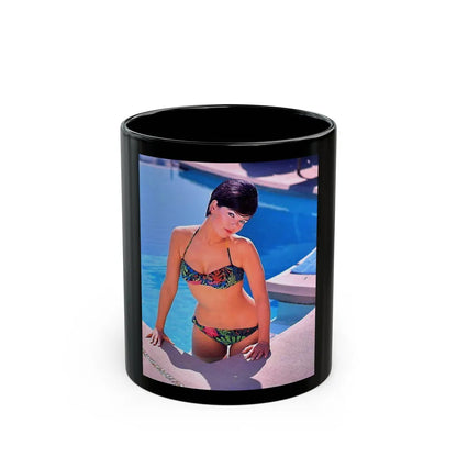 Yvonne Craig #120 (Vintage Female Icon) Black Coffee Mug-11oz-Go Mug Yourself