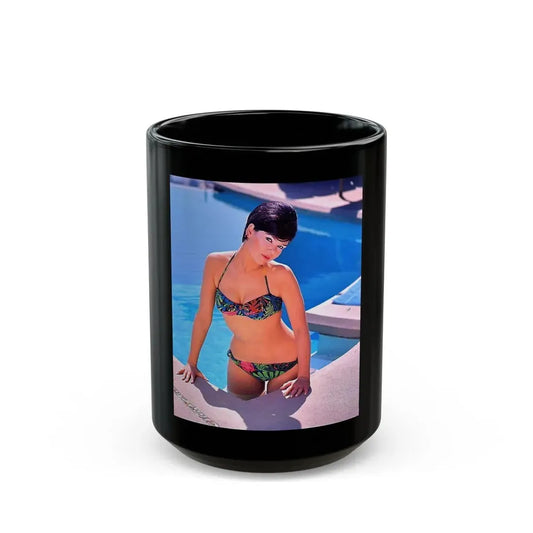 Yvonne Craig #120 (Vintage Female Icon) Black Coffee Mug 15oz - Go Mug Yourself