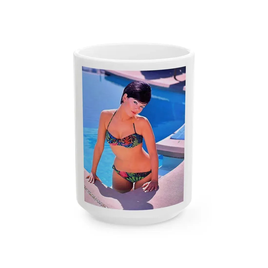 Yvonne Craig #120 (Vintage Female Icon) White Coffee Mug 15oz - Go Mug Yourself
