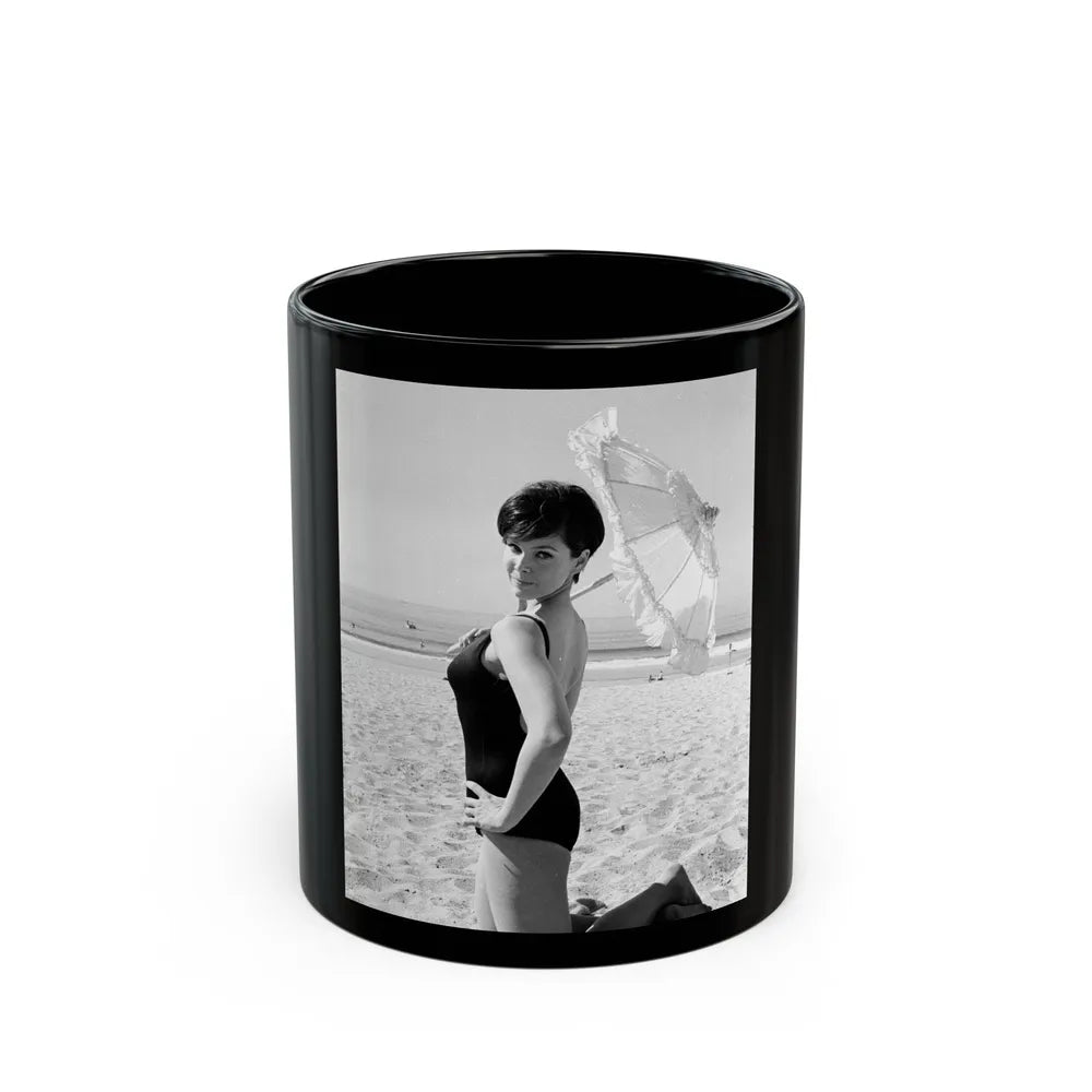 Yvonne Craig #122 (Vintage Female Icon) Black Coffee Mug-11oz-Go Mug Yourself