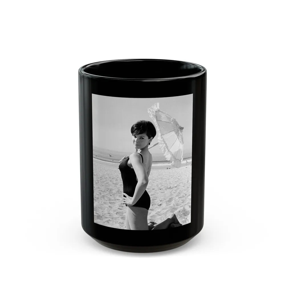 Yvonne Craig #122 (Vintage Female Icon) Black Coffee Mug-15oz-Go Mug Yourself