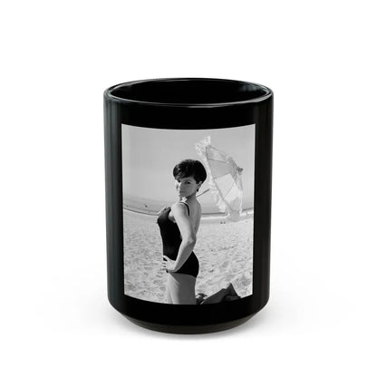 Yvonne Craig #122 (Vintage Female Icon) Black Coffee Mug 15oz - Go Mug Yourself