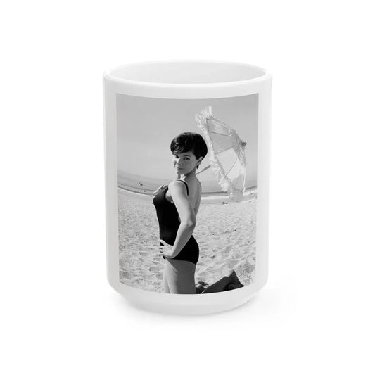 Yvonne Craig #122 (Vintage Female Icon) White Coffee Mug 15oz - Go Mug Yourself