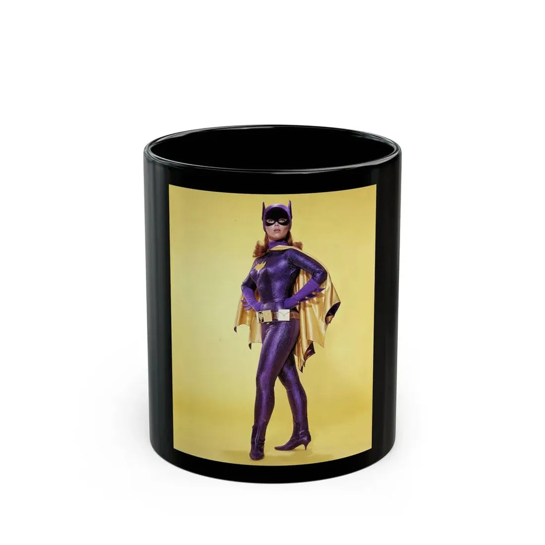 Yvonne Craig #123 - Batgirl Photo (Vintage Female Icon) Black Coffee Mug 11oz - Go Mug Yourself