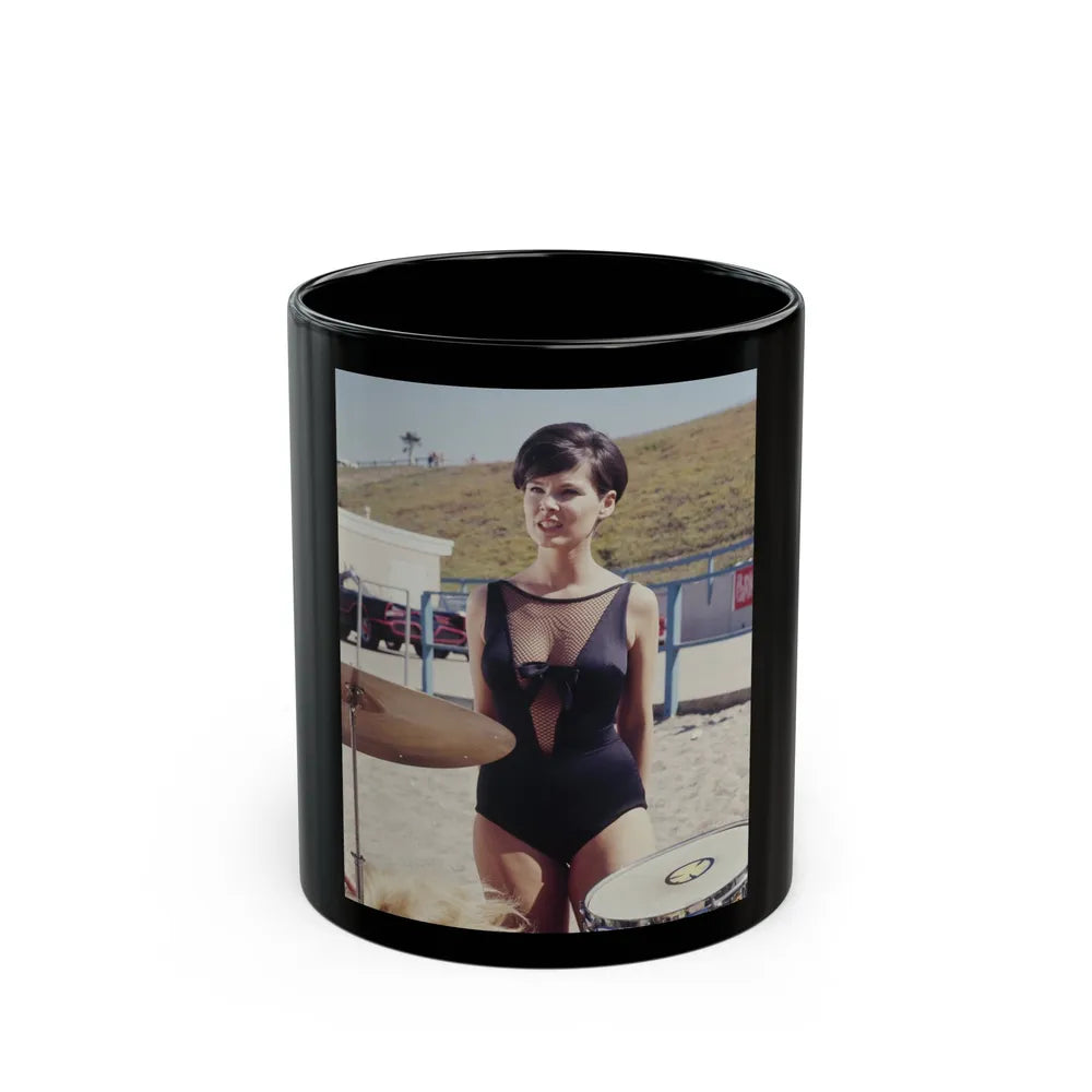 Yvonne Craig #124 (Vintage Female Icon) Black Coffee Mug-11oz-Go Mug Yourself