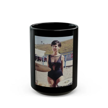 Yvonne Craig #124 (Vintage Female Icon) Black Coffee Mug 15oz - Go Mug Yourself