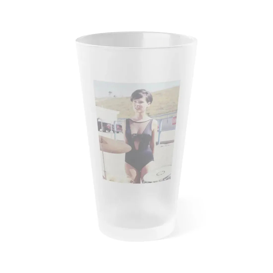 Yvonne Craig #124 (Vintage Female Icon) Frosted Pint Glass 16oz 16oz Frosted - Go Mug Yourself