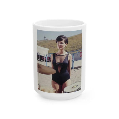 Yvonne Craig #124 (Vintage Female Icon) White Coffee Mug 15oz - Go Mug Yourself