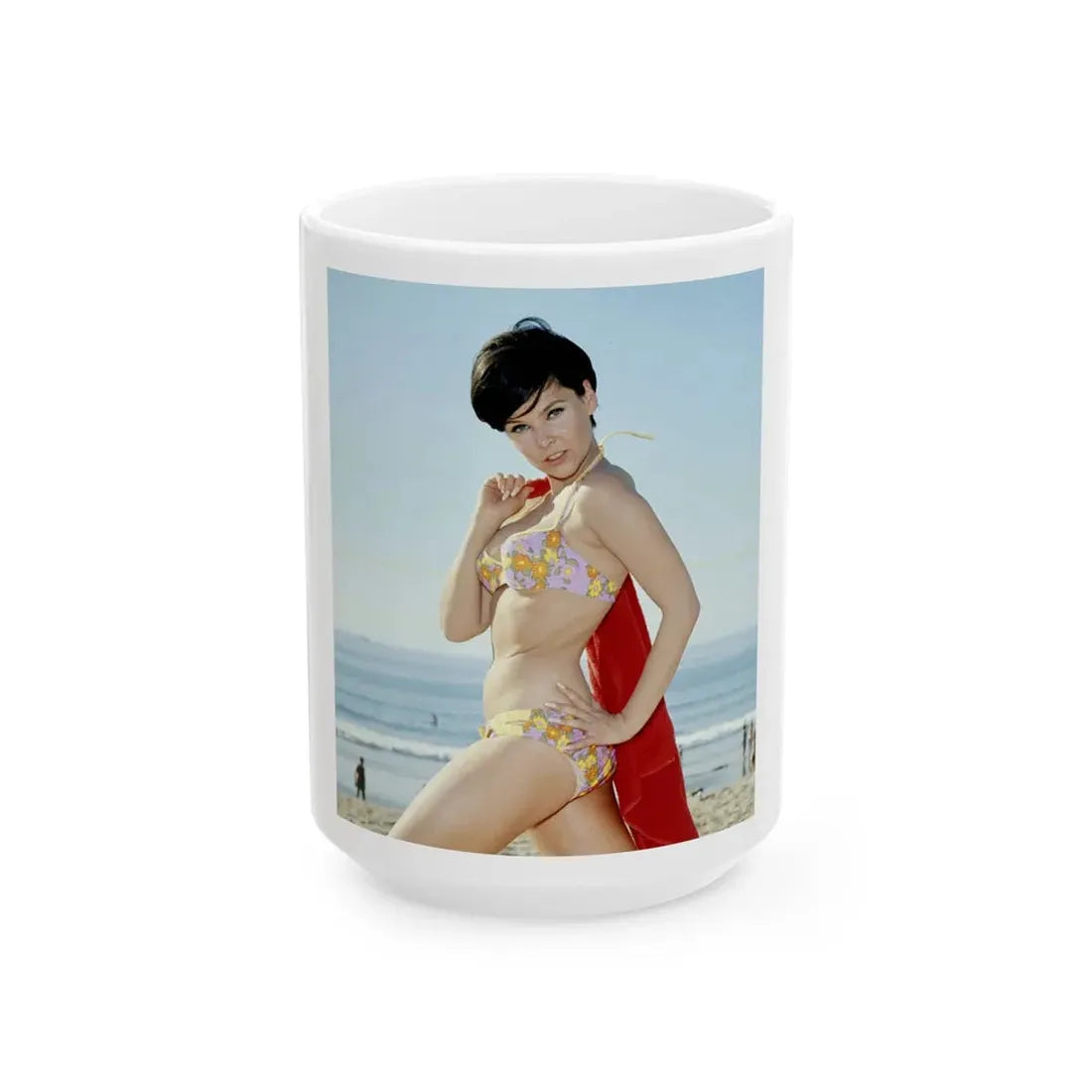 Yvonne Craig #126 (Vintage Female Icon) White Coffee Mug 15oz - Go Mug Yourself