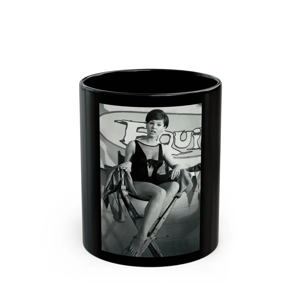 Yvonne Craig #129 (Vintage Female Icon) Black Coffee Mug-11oz-Go Mug Yourself