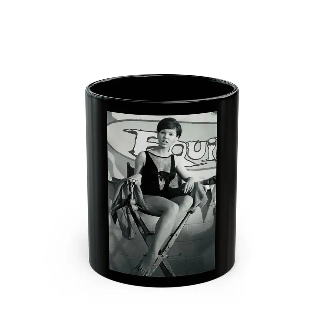 Yvonne Craig #129 (Vintage Female Icon) Black Coffee Mug 11oz - Go Mug Yourself