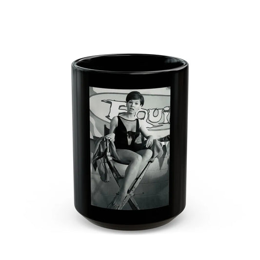 Yvonne Craig #129 (Vintage Female Icon) Black Coffee Mug-15oz-Go Mug Yourself