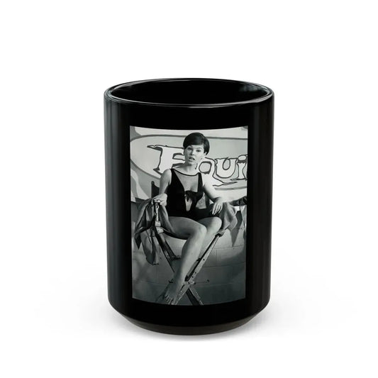 Yvonne Craig #129 (Vintage Female Icon) Black Coffee Mug 15oz - Go Mug Yourself