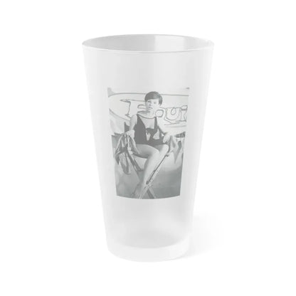 Yvonne Craig #129 (Vintage Female Icon) Frosted Pint Glass 16oz 16oz Frosted - Go Mug Yourself
