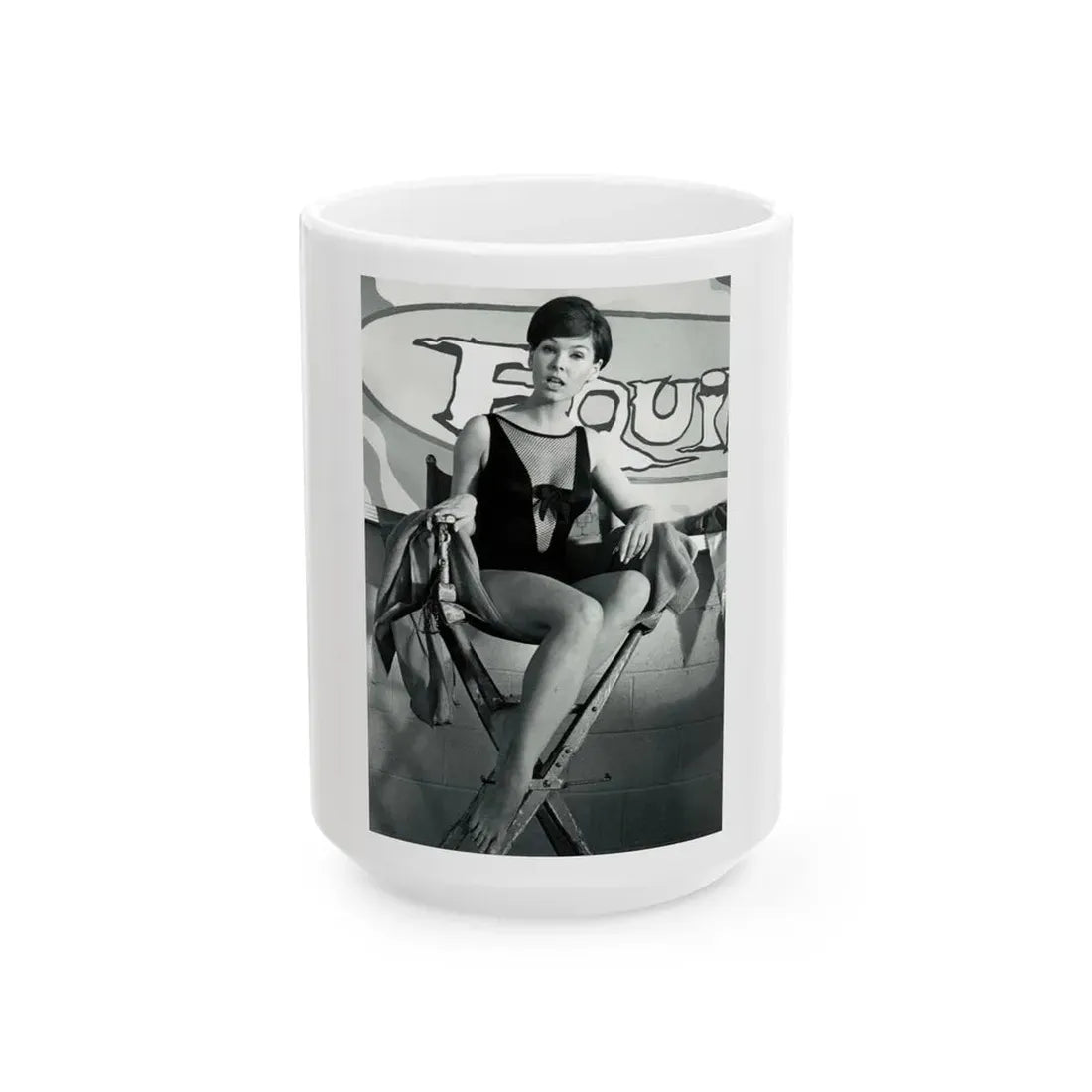 Yvonne Craig #129 (Vintage Female Icon) White Coffee Mug 15oz - Go Mug Yourself