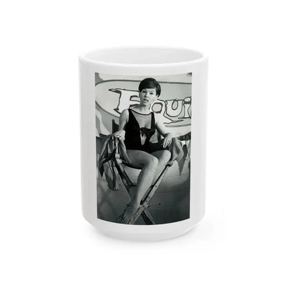 Yvonne Craig #129 (Vintage Female Icon) White Coffee Mug 15oz - Go Mug Yourself
