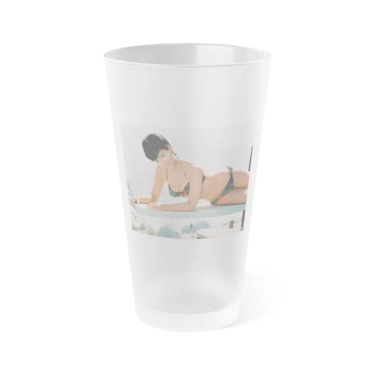 Yvonne Craig #13 - 8x10 Color 2-Piece Hawaiian Bikini Pin-Up Photo from 60's (Vintage Female Icon) Frosted Pint Glass 16oz-16oz-Frosted-Go Mug Yourself
