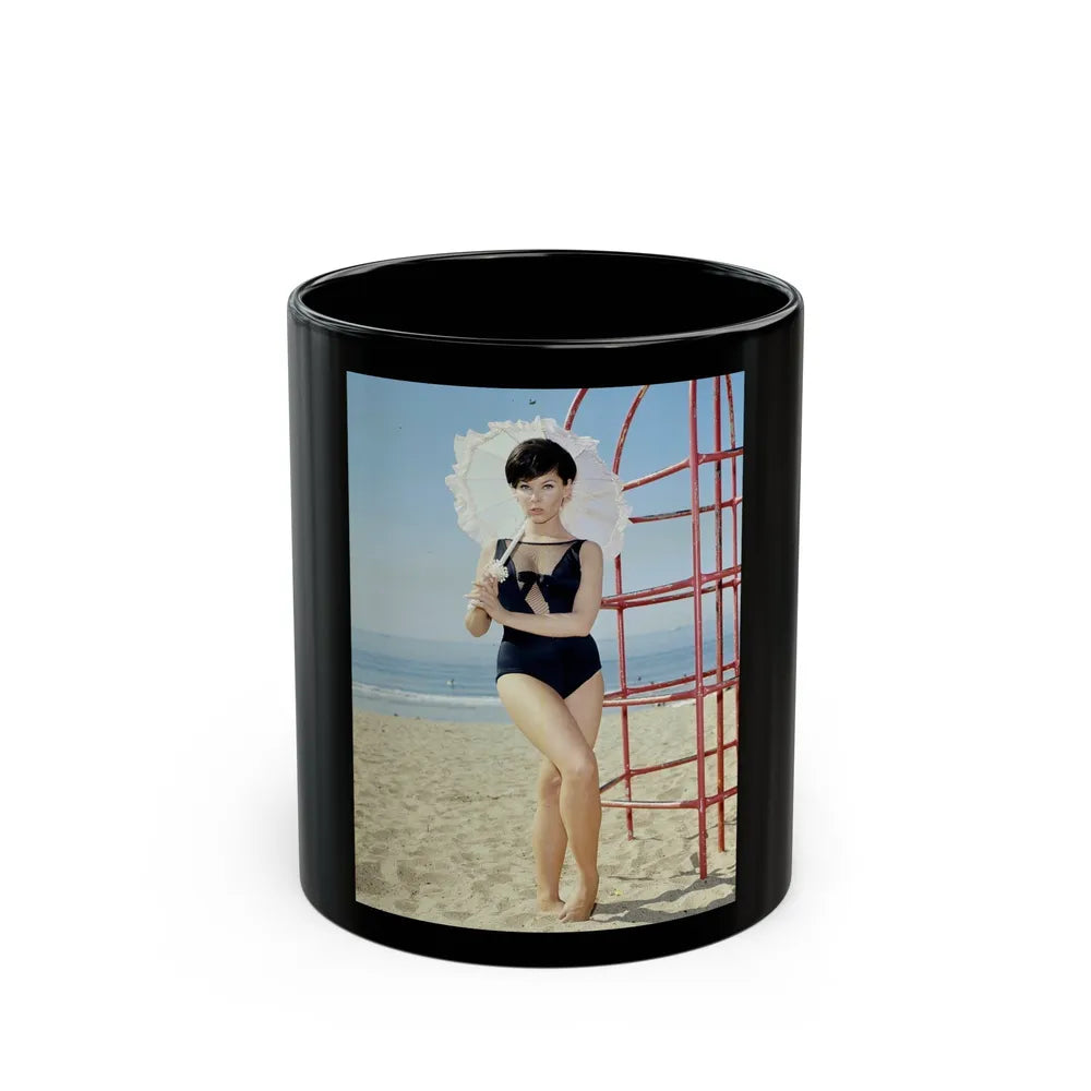 Yvonne Craig #131 (Vintage Female Icon) Black Coffee Mug-11oz-Go Mug Yourself