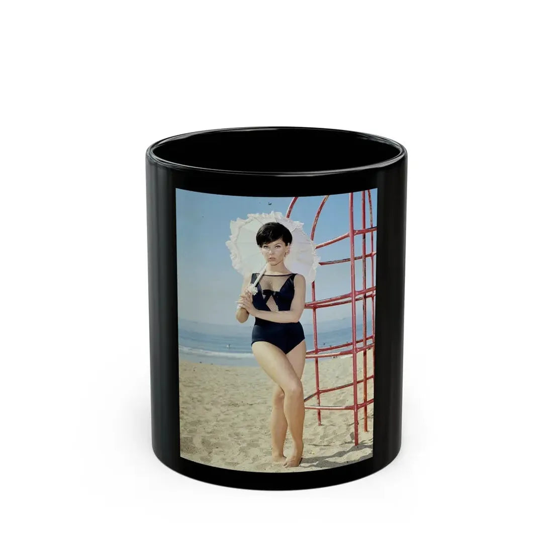 Yvonne Craig #131 (Vintage Female Icon) Black Coffee Mug 11oz - Go Mug Yourself