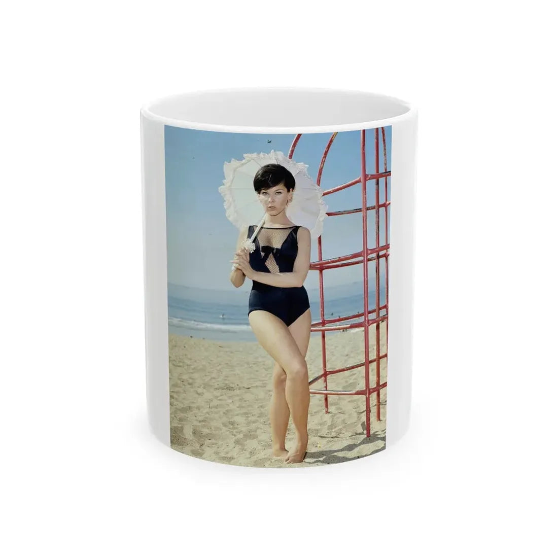 Yvonne Craig #131 (Vintage Female Icon) White Coffee Mug 11oz - Go Mug Yourself