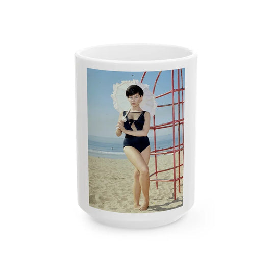 Yvonne Craig #131 (Vintage Female Icon) White Coffee Mug-15oz-Go Mug Yourself