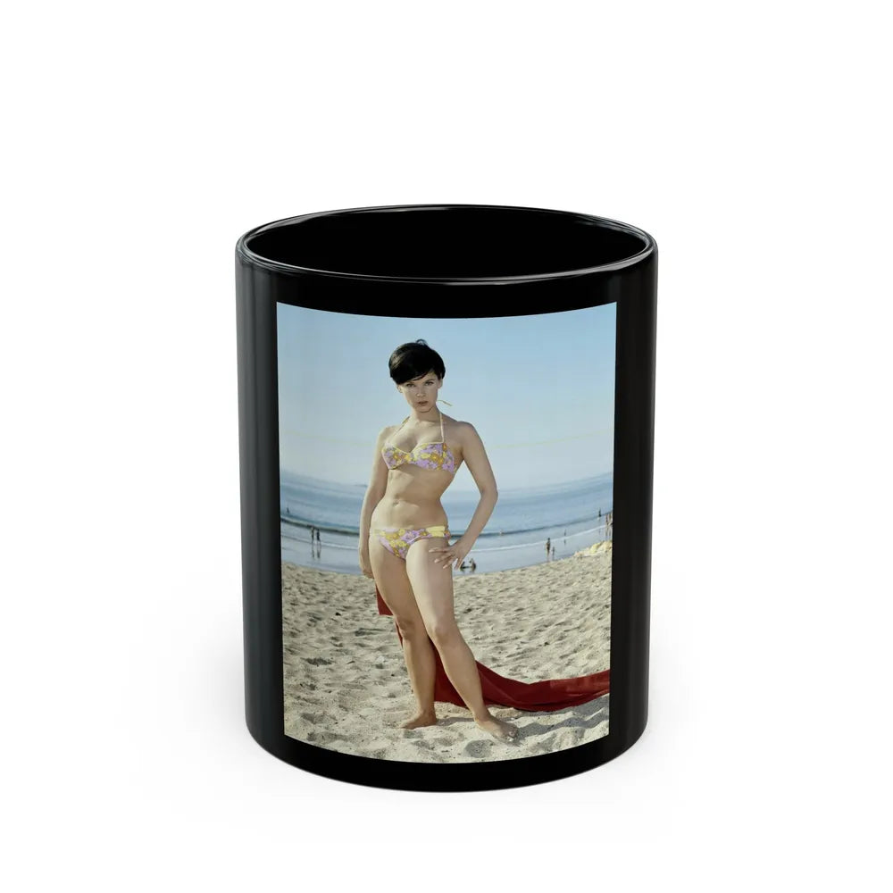 Yvonne Craig #137 (Vintage Female Icon) Black Coffee Mug-11oz-Go Mug Yourself