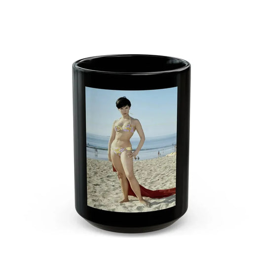 Yvonne Craig #137 (Vintage Female Icon) Black Coffee Mug 15oz - Go Mug Yourself