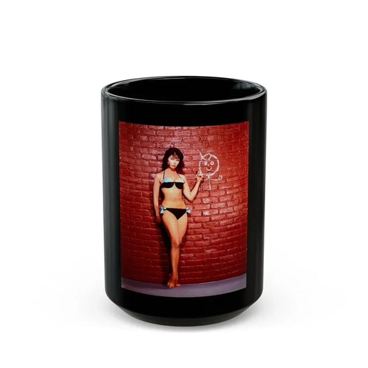 Yvonne Craig #140 (Vintage Female Icon) Black Coffee Mug 15oz - Go Mug Yourself