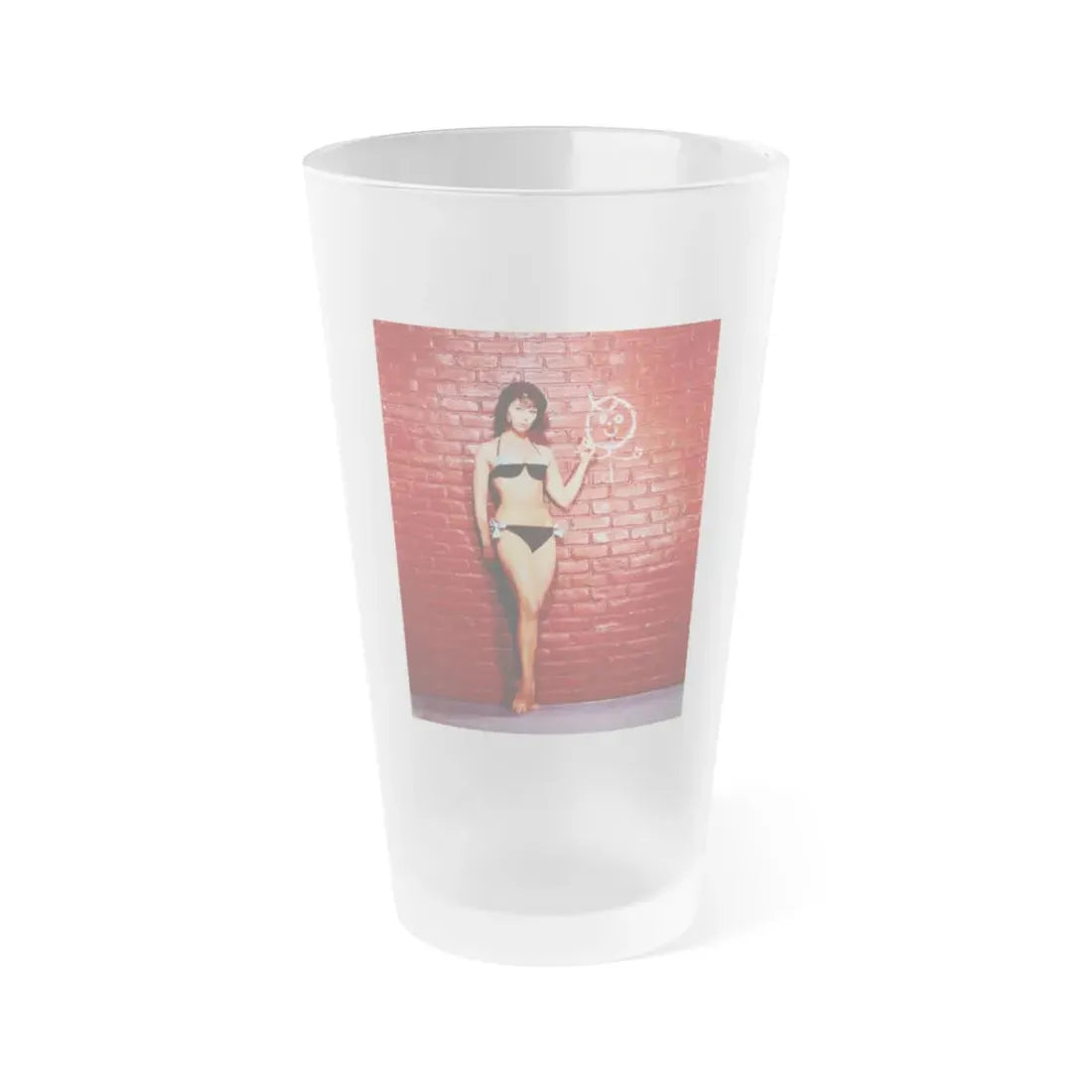 Yvonne Craig #140 (Vintage Female Icon) Frosted Pint Glass 16oz 16oz Frosted - Go Mug Yourself