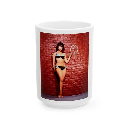 Yvonne Craig #140 (Vintage Female Icon) White Coffee Mug 15oz - Go Mug Yourself